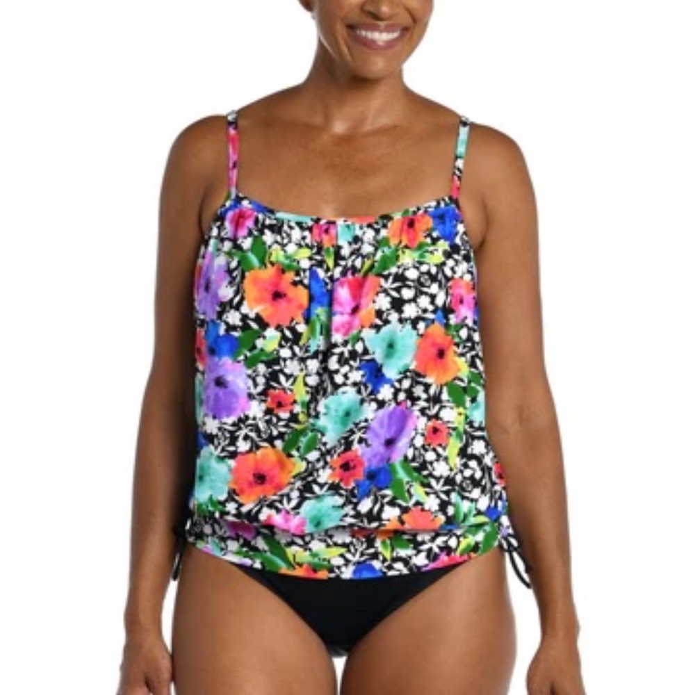 Maxine POP PETALS Blouson Underwire Tankini Top - Size 18 - NWT!